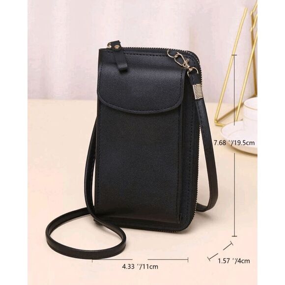 3/$30 Ladies Black Cell Phone Bag - Picture 8 of 10